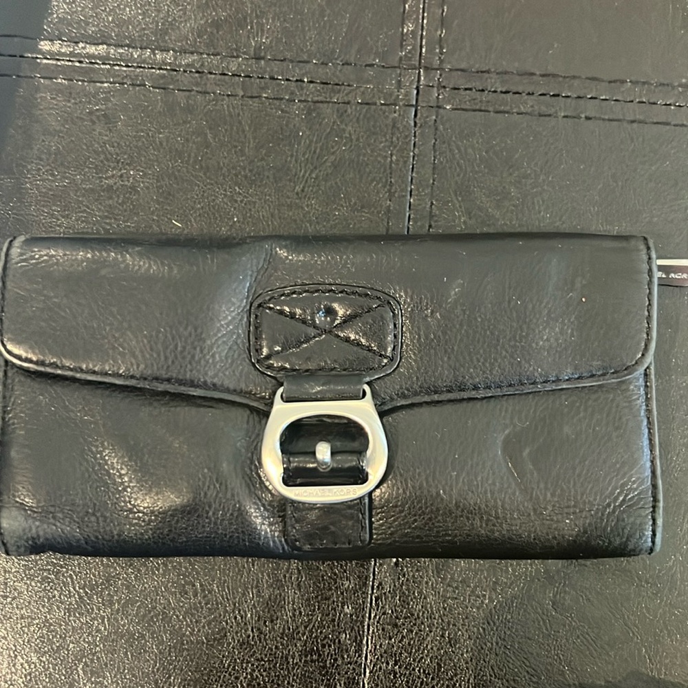 Michael Kors wallet trifold black leather soft